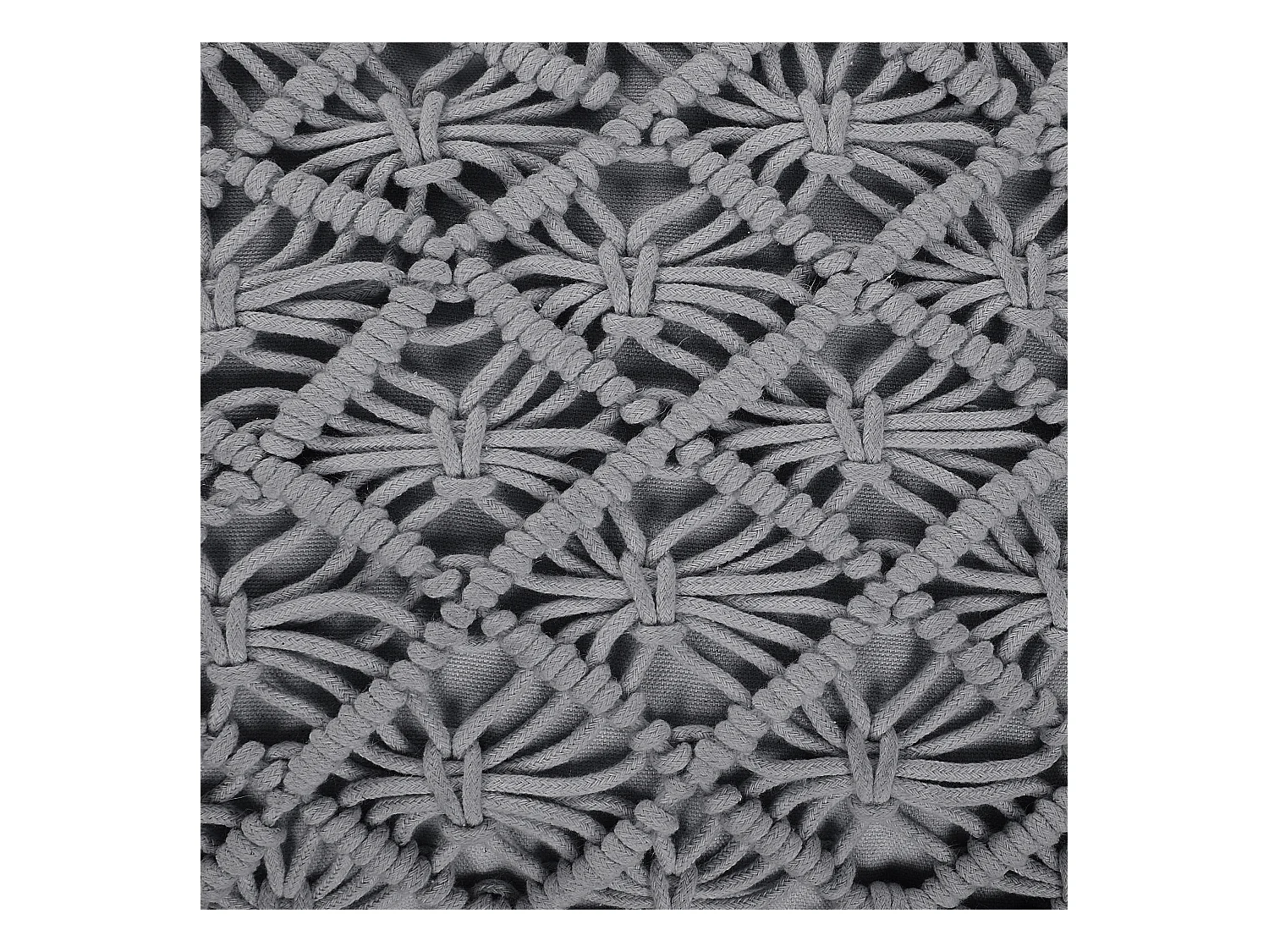 Pouf Macramé BERRECHID Coton Gris