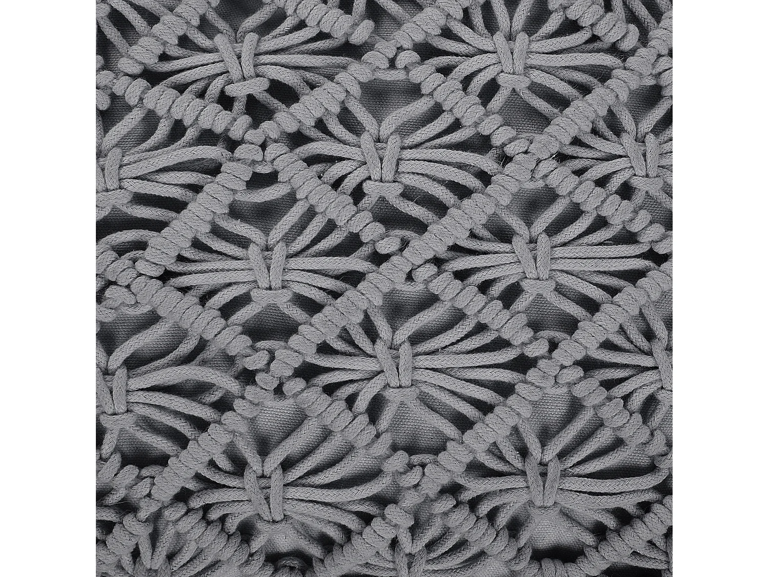 Pouf Macramé BERRECHID Coton Gris