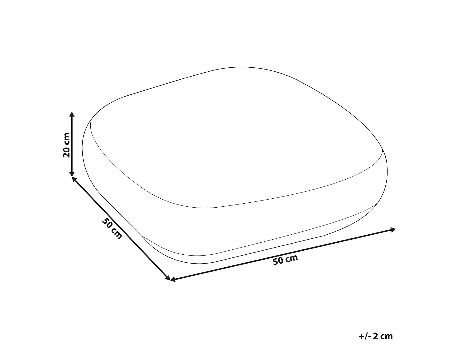 Pouf Macramè BERRECHID Cotone Grigio 50 cm 50 cm 20 cm