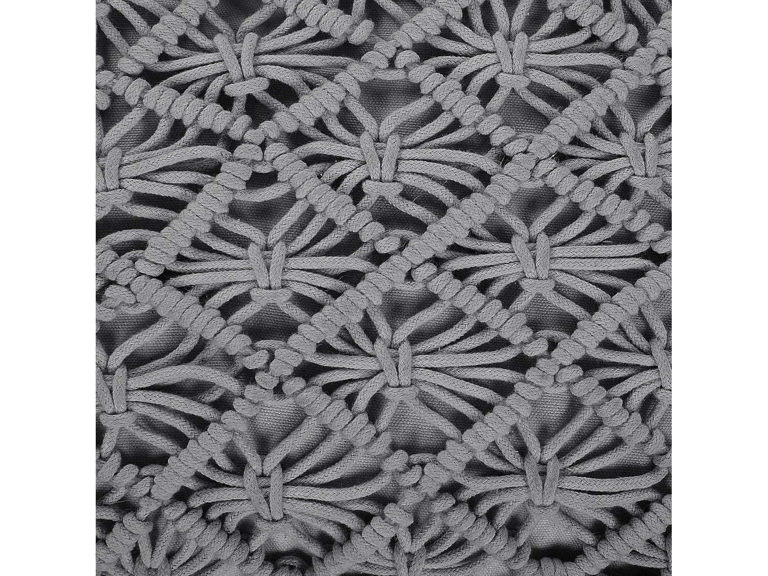 Pouf Macramè BERRECHID Cotone Grigio 50 cm 50 cm 20 cm