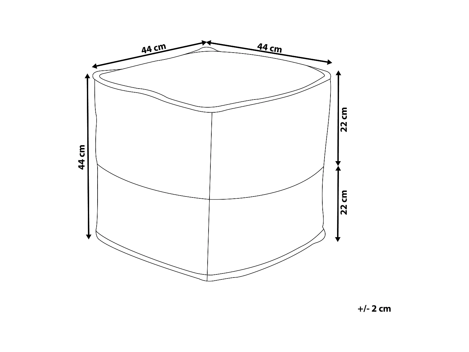 Puf KIRAMA Beżowy 44 cm 44 cm 44 cm
