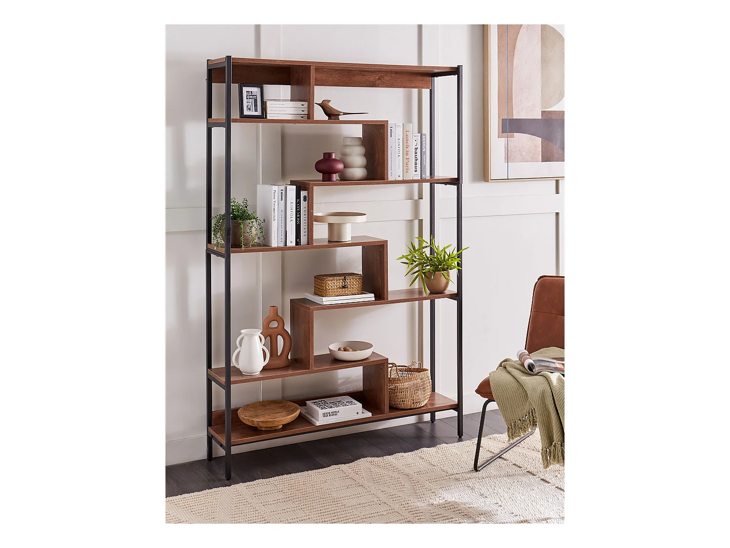 Étagère à 6 niveaux DAVEN 180 cm Marron