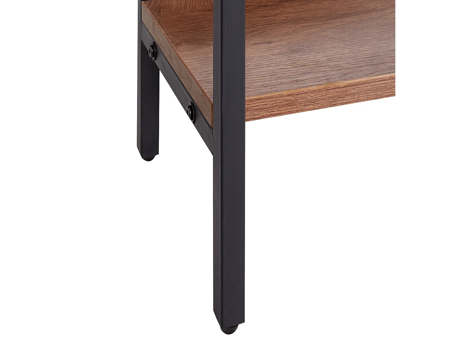 Originelles Regal dunkler Holzfarbton mit Metallgestell schwarz 6 Fächer Daven