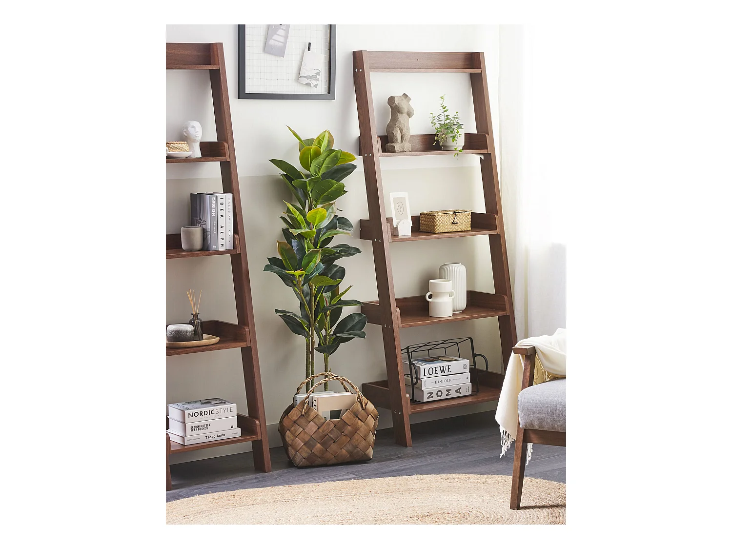 Estante com 5 prateleiras MOBILE TRIO 167 cm Castanho escuro