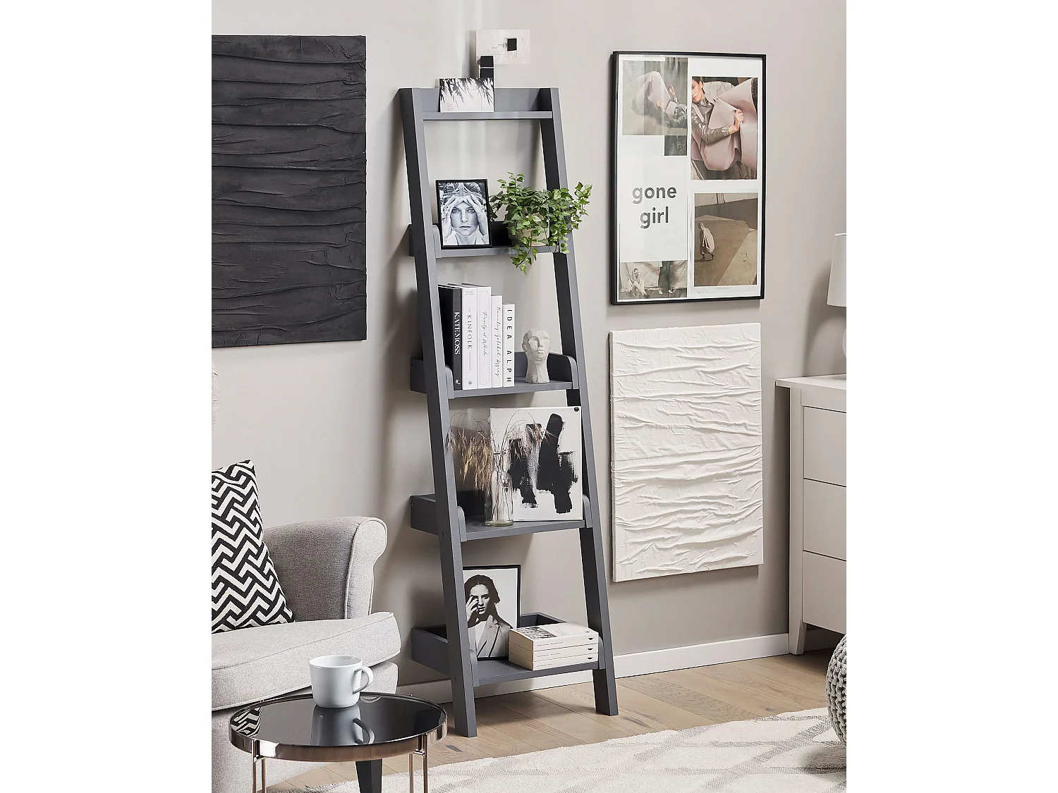 Bibliothèque 5 étagères MOBILE DUO 166 cm Gris