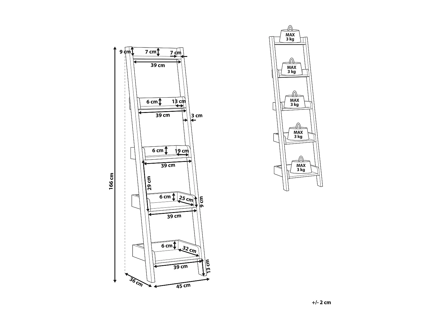 Estante com 5 prateleiras MOBILE DUO 166 cm Cinzento