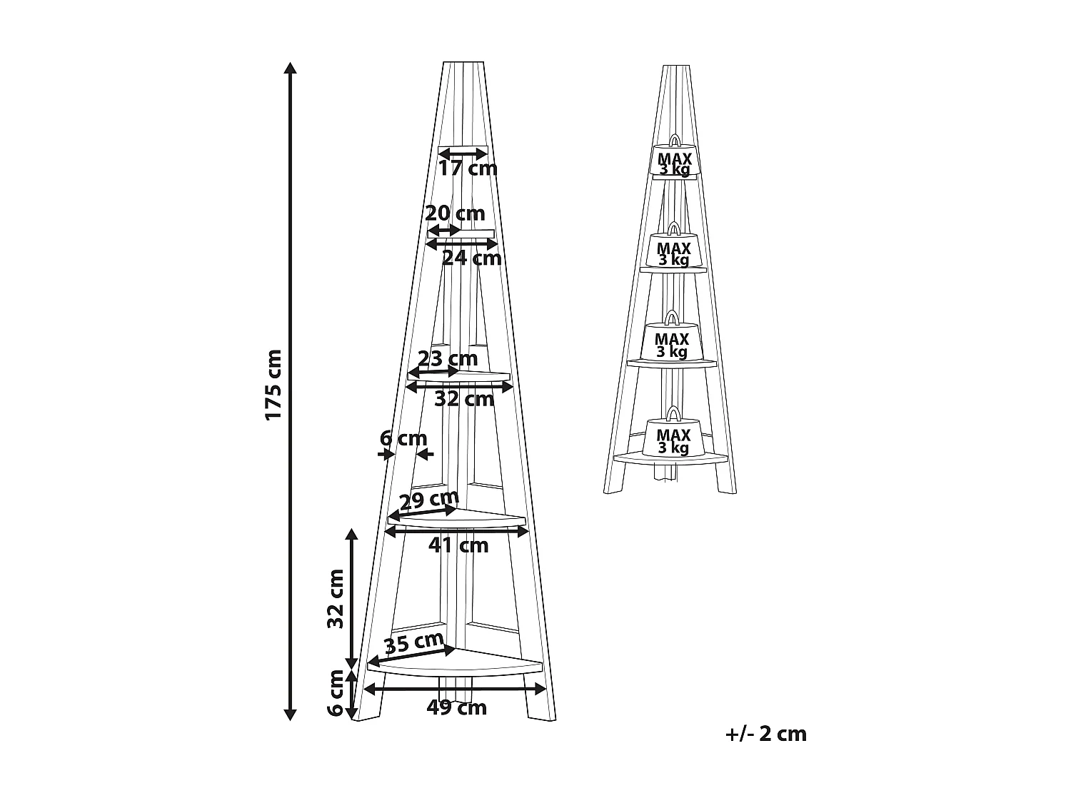 Bibliothèque d'angle à 5 étages MOBILE SOLO 175 cm Marron foncé