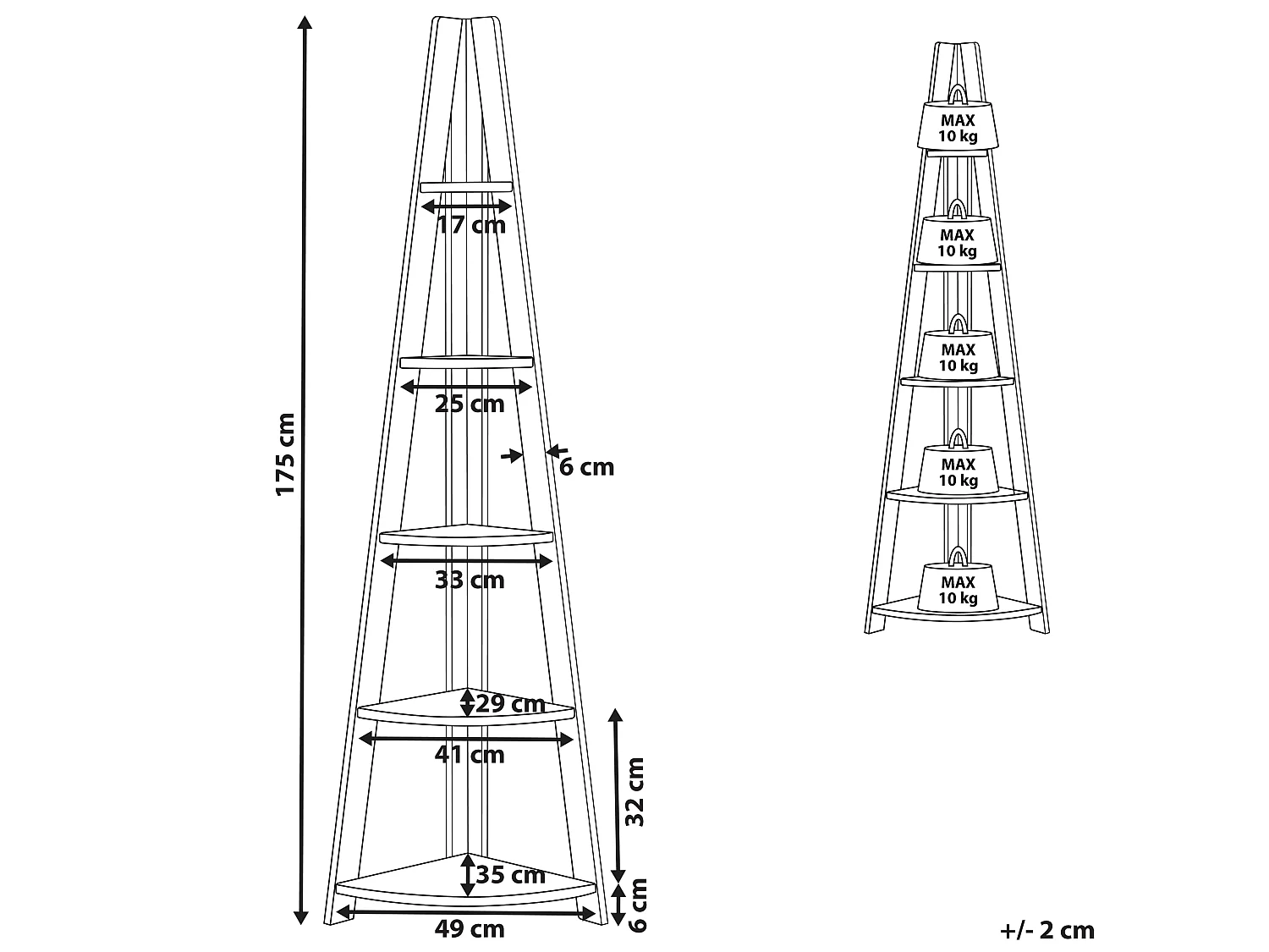 Estante de canto de 5 níveis MOBILE SOLO 175 cm Cinzento
