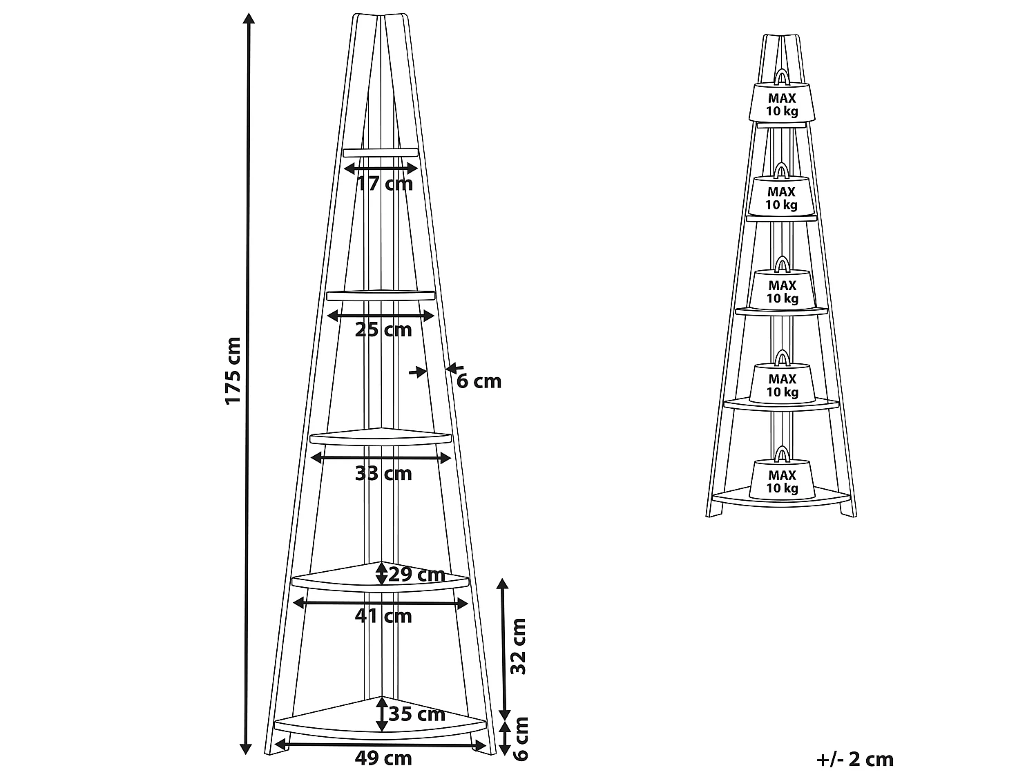 Hoek boekenkast met 5 niveaus MOBILE SOLO 175 cm Grijs