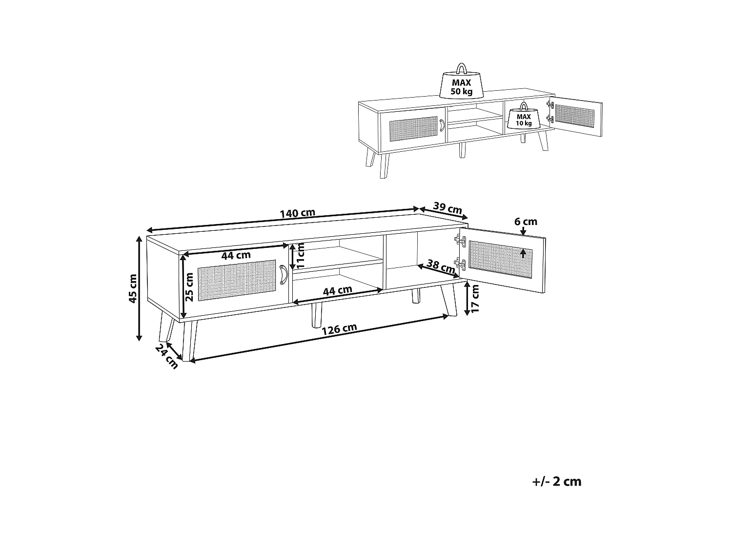 Szafka RTV PARTON Złamana biel