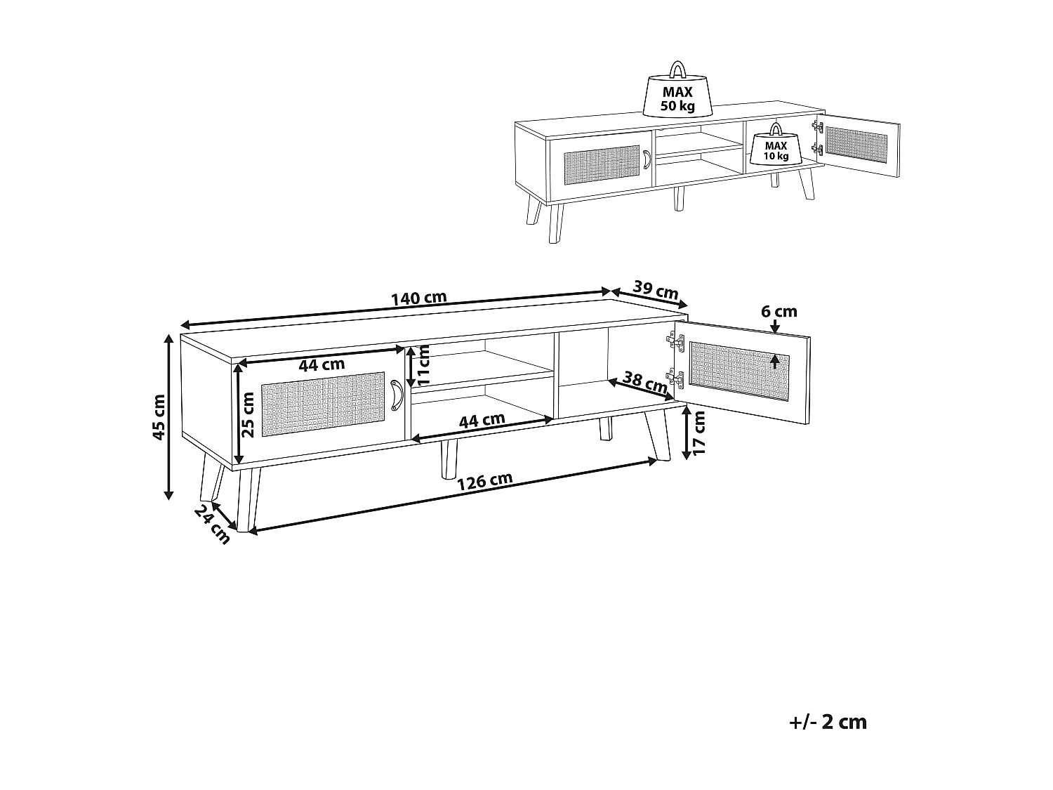 Mobile TV PARTON Bianco sporco