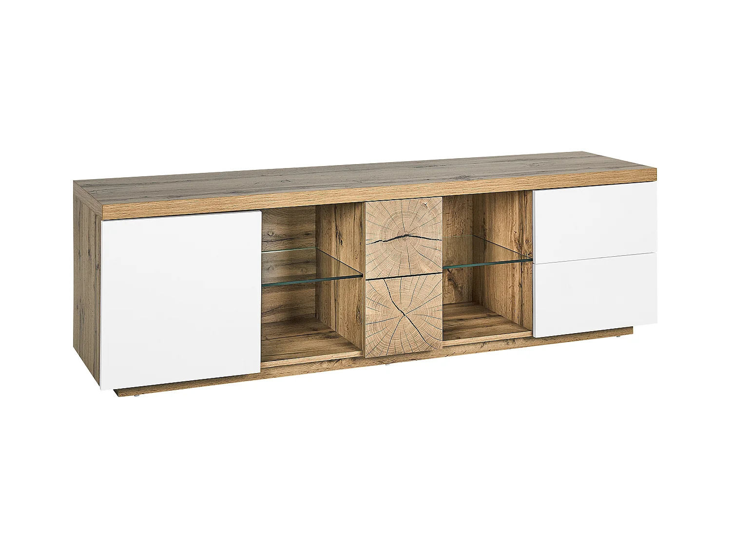 TV-meubel FARADA Bruin/wit