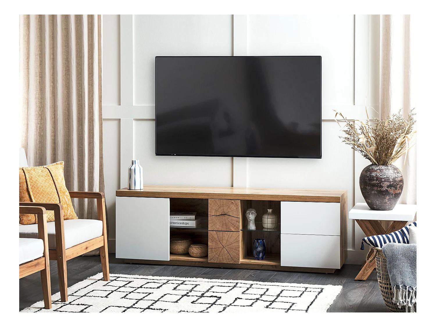 TV-meubel FARADA Bruin/wit