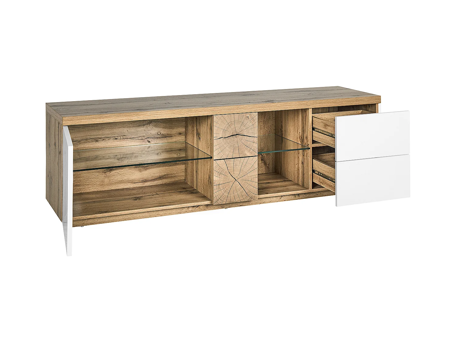 TV-meubel FARADA Bruin/wit