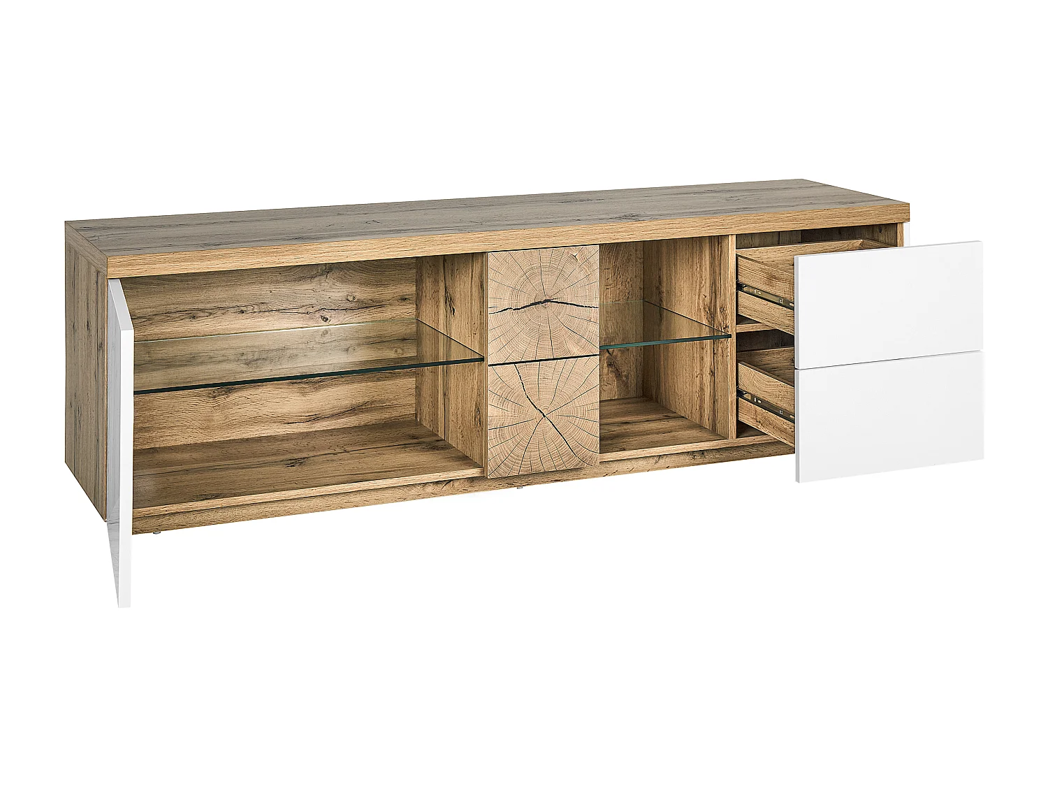 Meuble TV FARADA Marron/blanc