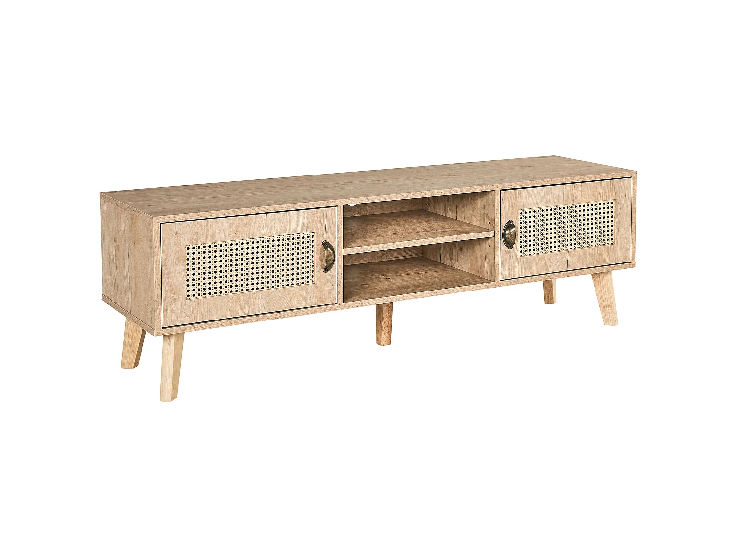 Meuble TV en MDF bois clair PARTON