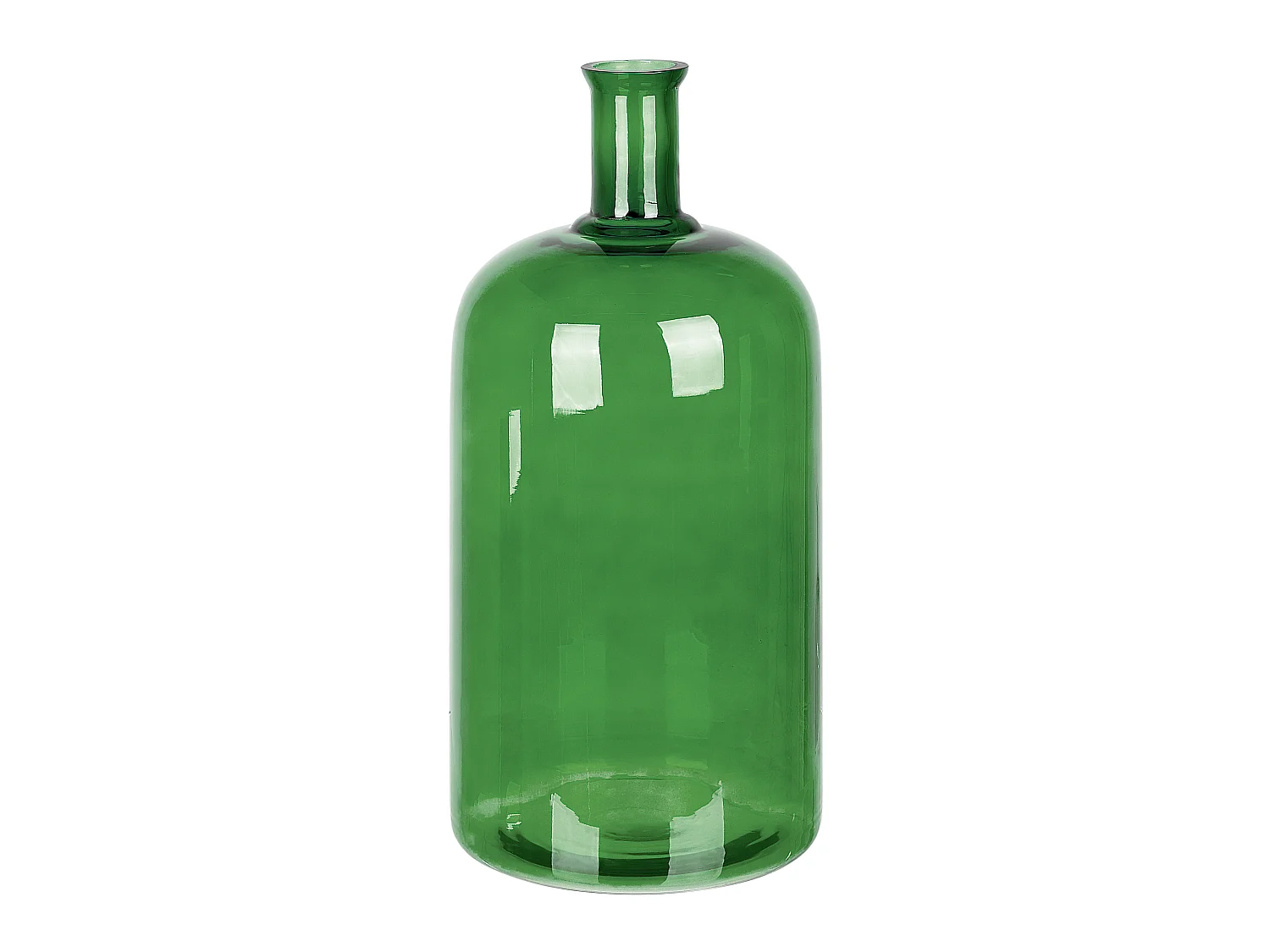 Blumenvase aus gefärbtem Glas handgefertigt grün 45 cm Korma