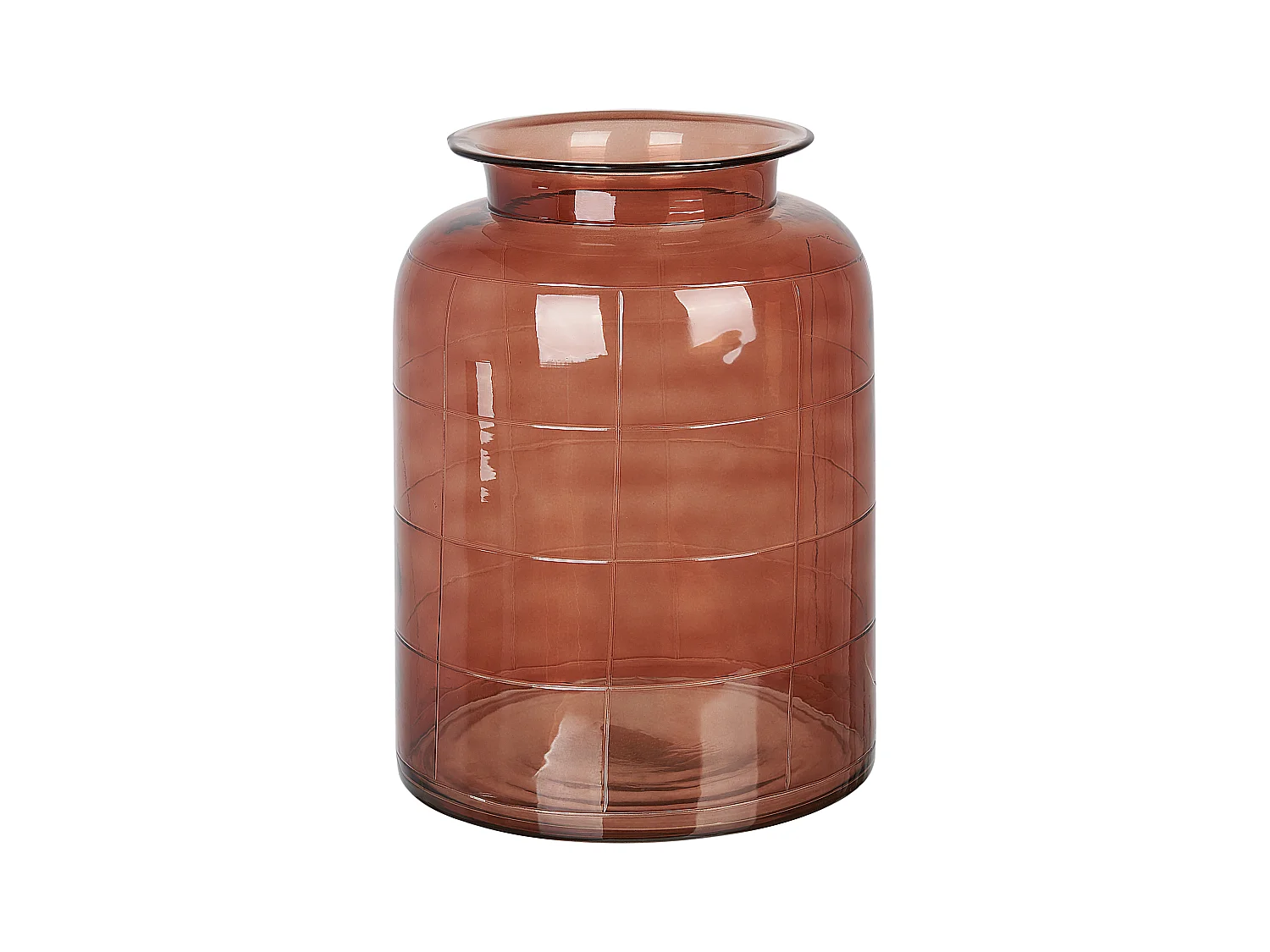 Blumenvase Glas braun 35 cm Tischdeko Zylinderform Rund Boho Modern Vindaloo