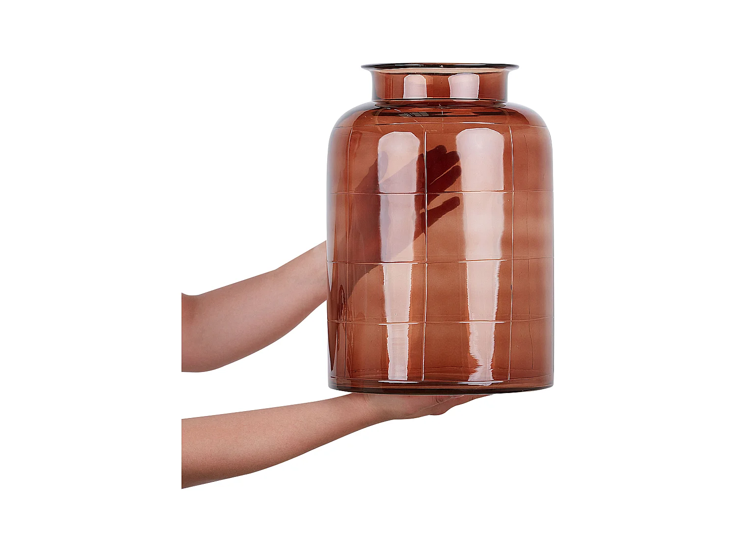 Jarrón para flores VINDALOO Vidrio 35 cm Marrón dorado