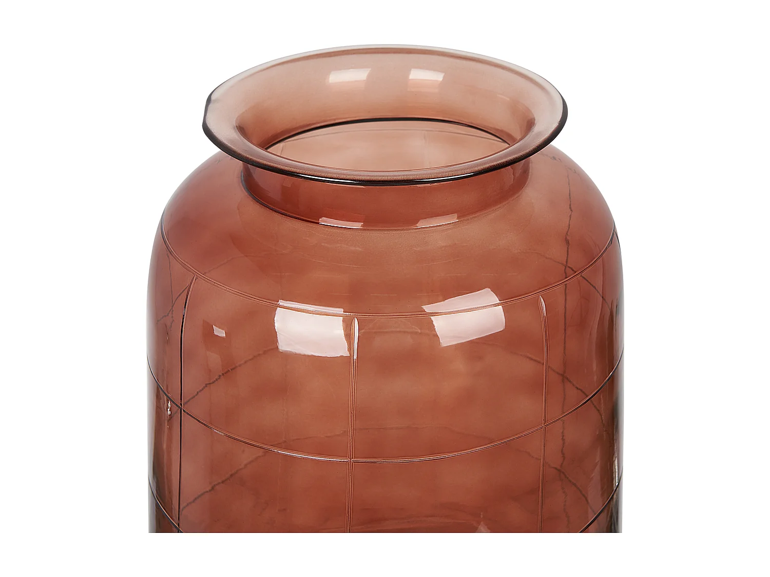 Blumenvase Glas braun 35 cm Tischdeko Zylinderform Rund Boho Modern Vindaloo