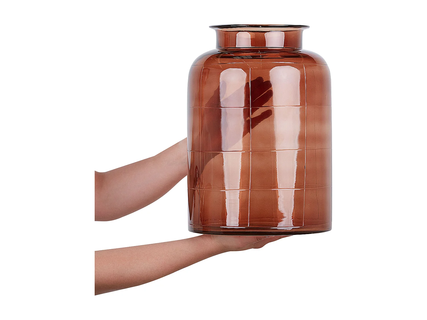 Vase à fleurs VINDALOO Verre 35 cm Marron doré