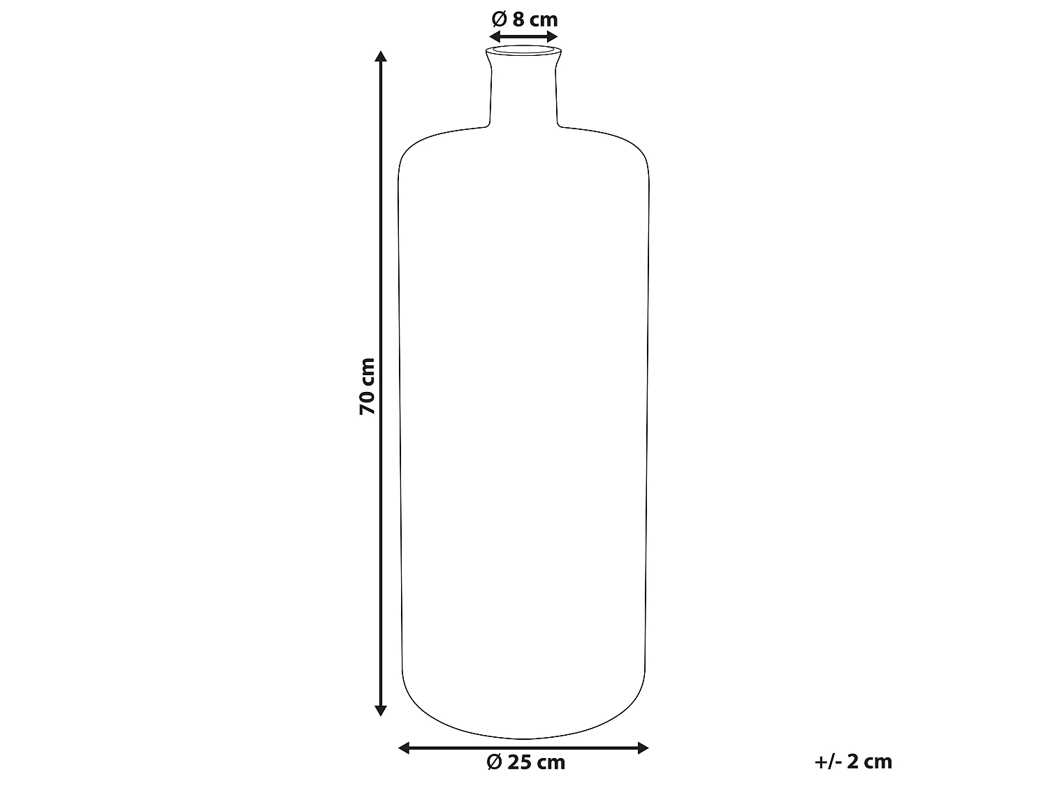Vase à fleurs PAPADUM Verre 70 cm Bleu clair