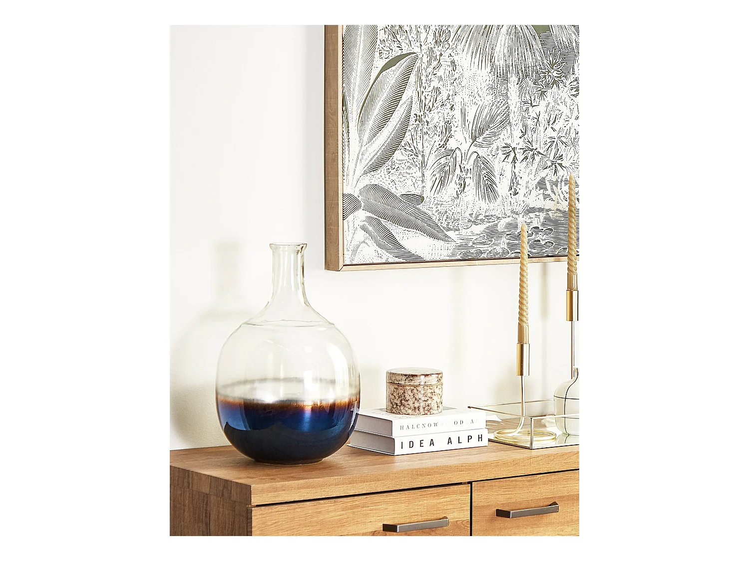 Blumenvase RAZALA Glas 34 cm Bunt