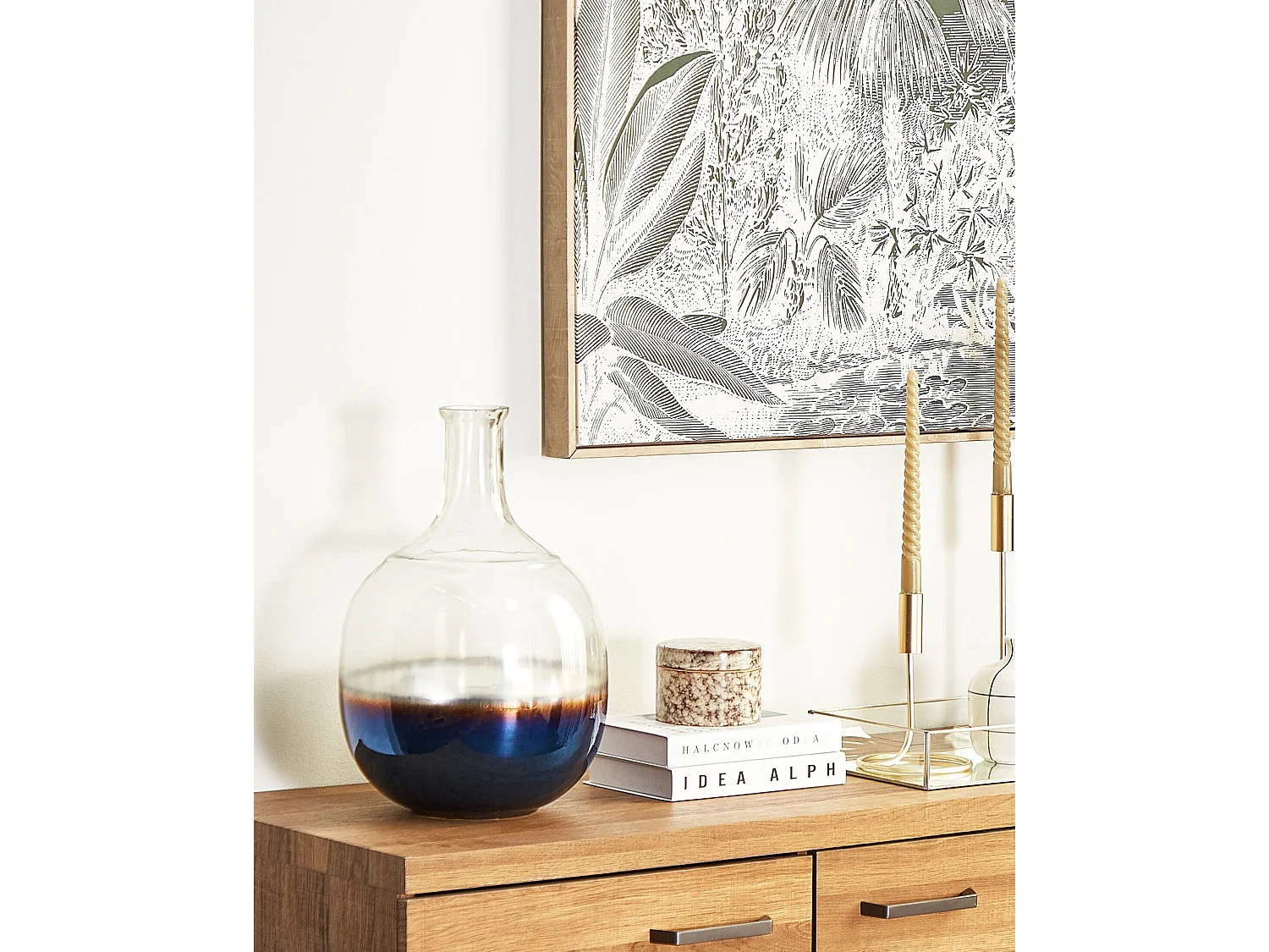 Blumenvase RAZALA Glas 34 cm Bunt