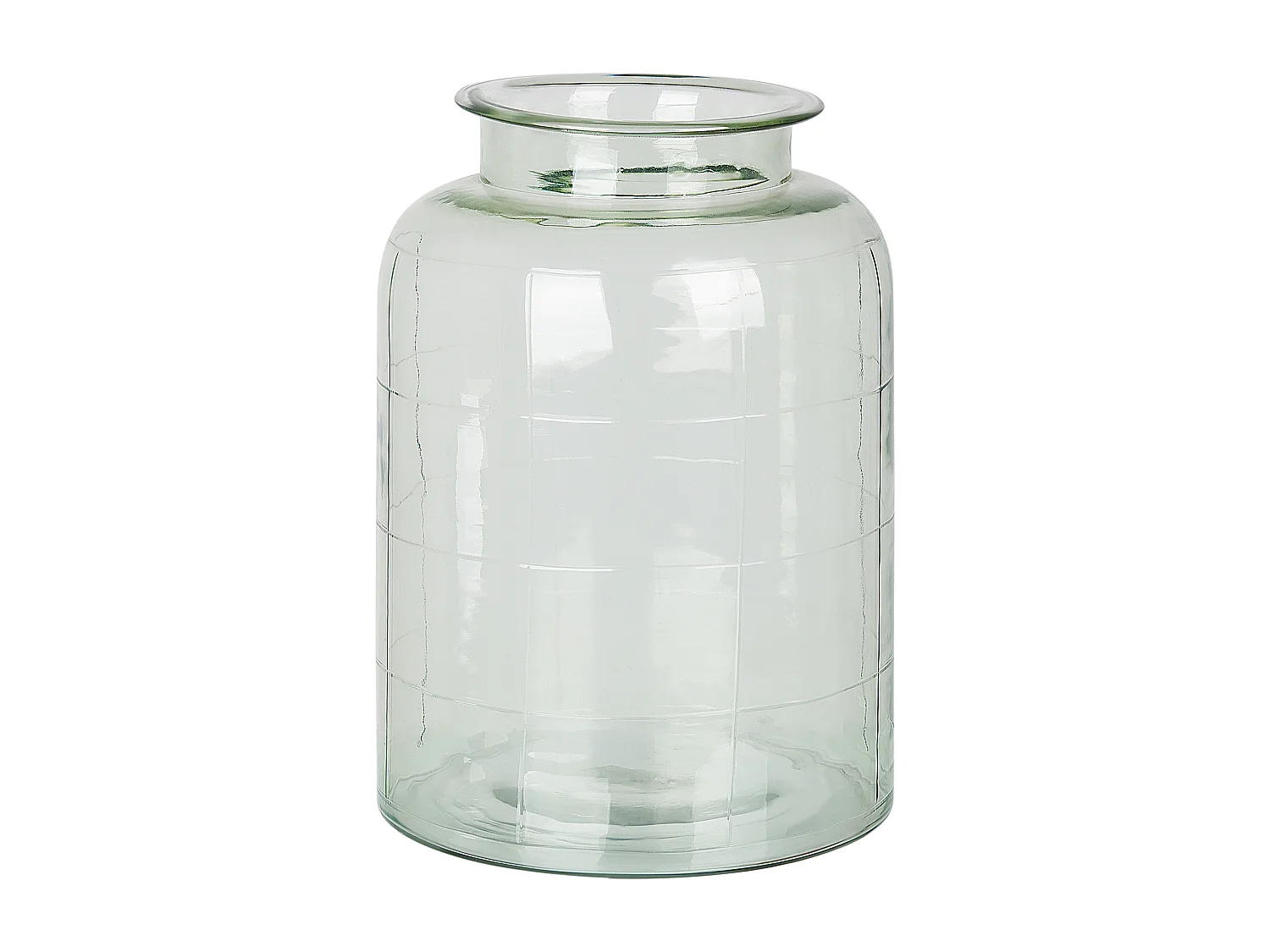 Blumenvase Glas grün 35 cm Tischdeko Zylinderform Rund Boho Modern Vindaloo