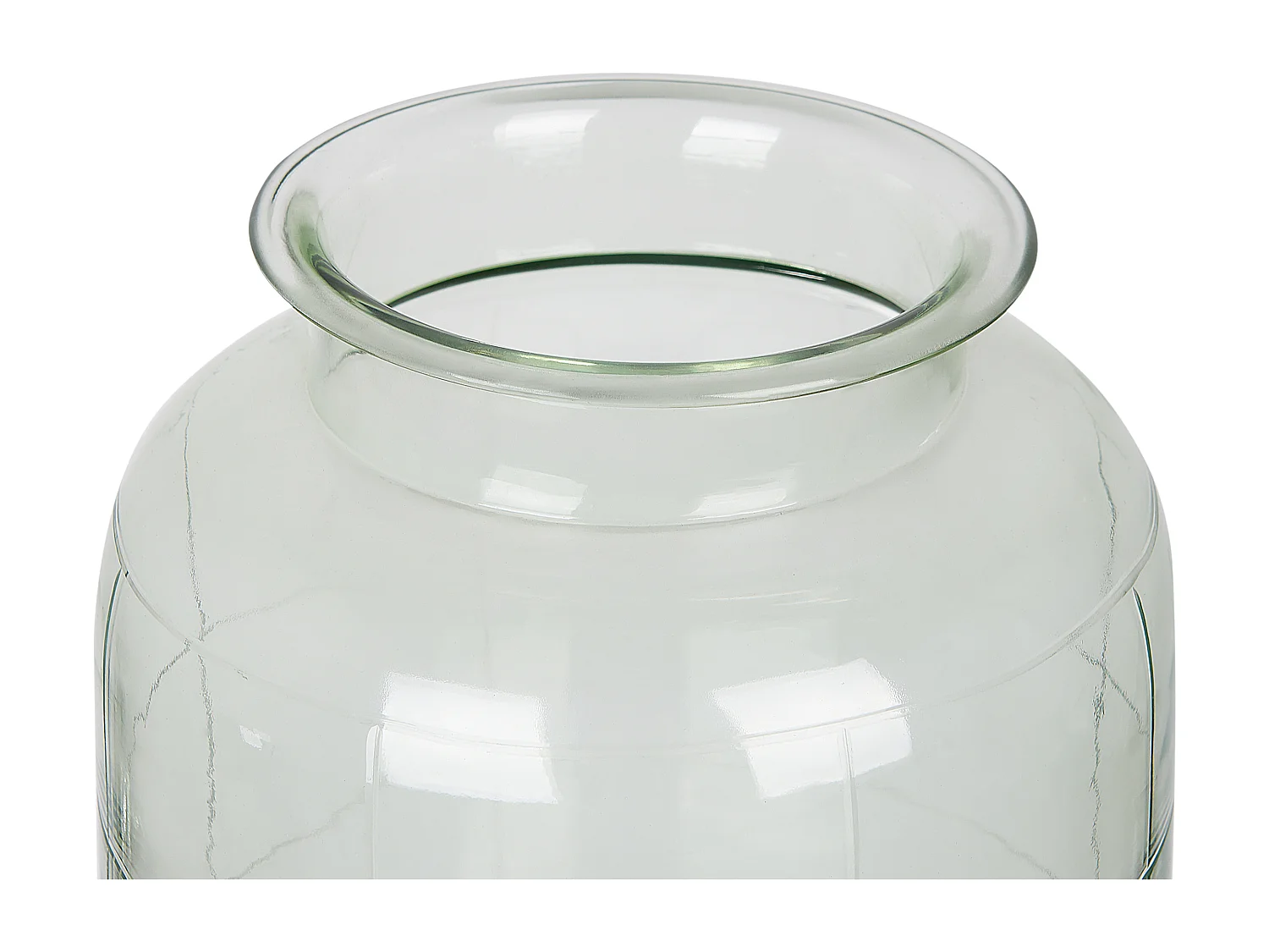 Blumenvase Glas grün 35 cm Tischdeko Zylinderform Rund Boho Modern Vindaloo