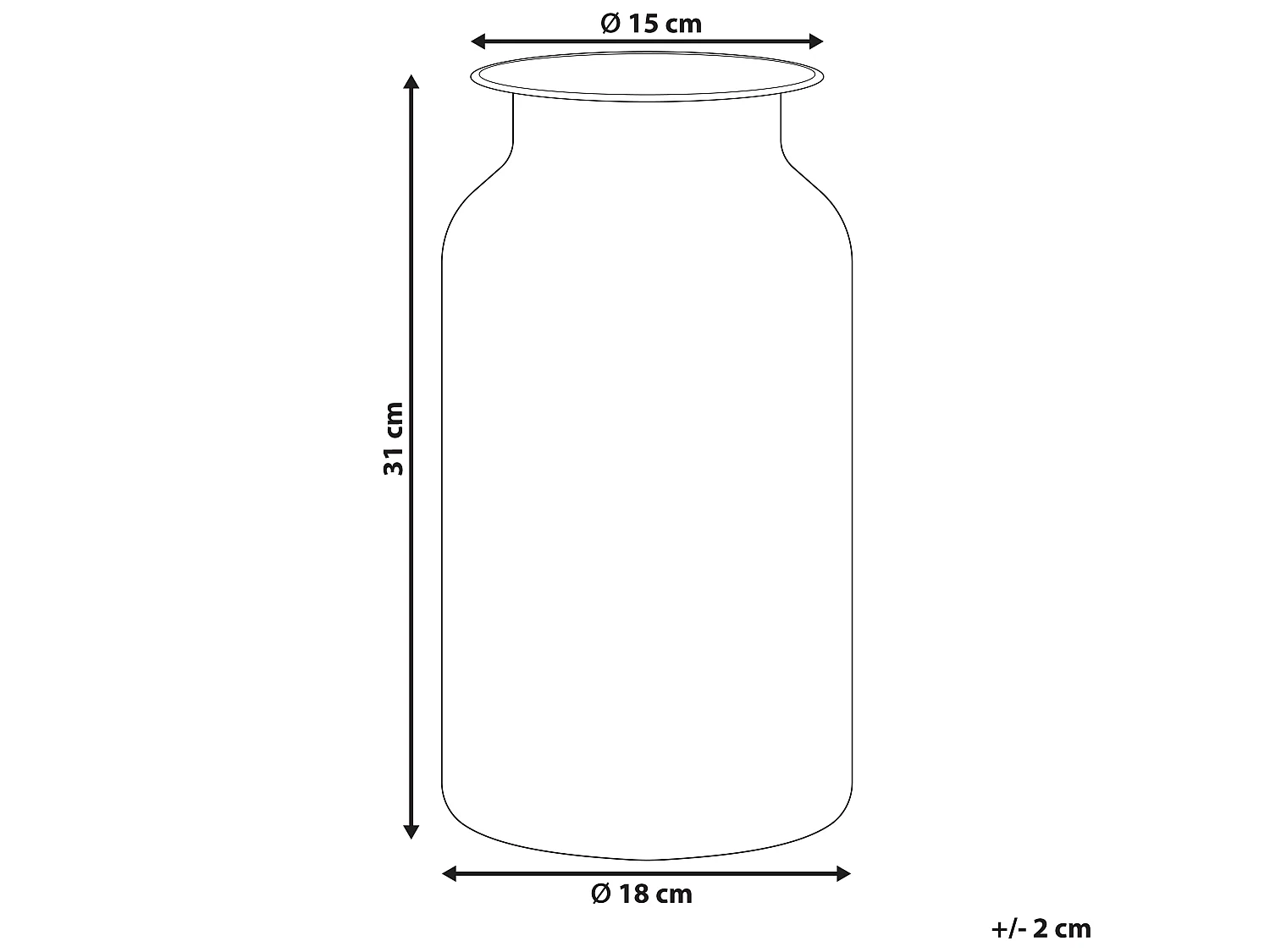 Vase à fleurs BHATURE Verre 30 cm Multicolore