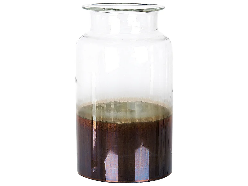 Dekorative Blumenvase 30 cm aus schillerndem Glas mehrfarbig Bhature