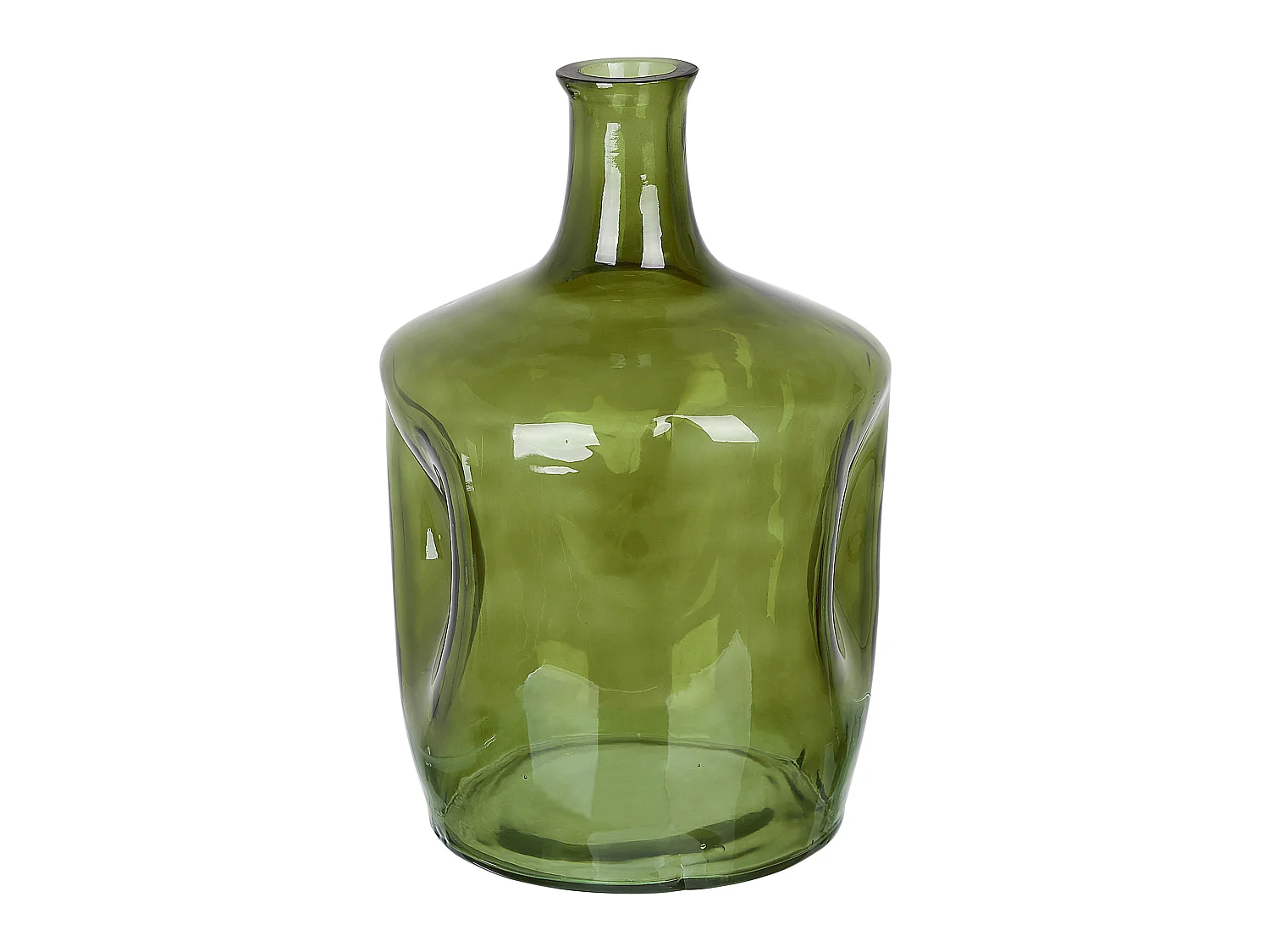 Blumenvase Glas grün 35 cm Tischdeko Ballonvase Flaschenvase Modern Boho Kerala