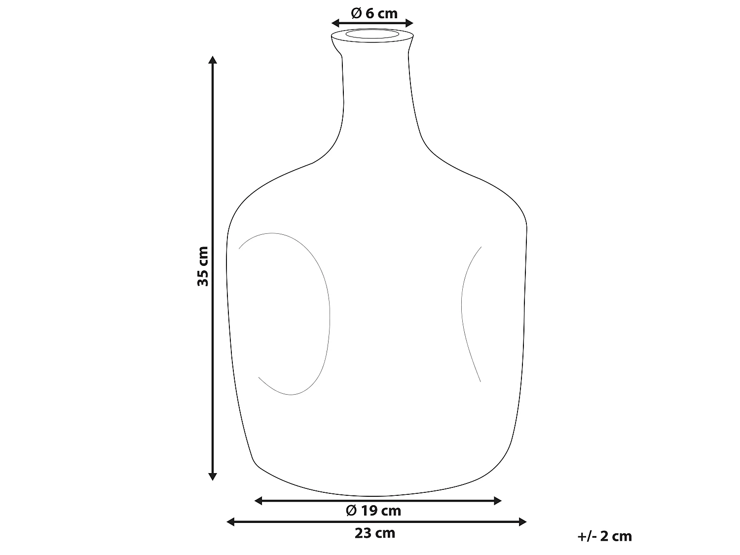 Bloemenvaas KERALA Glas 35 cm Olijfgroen