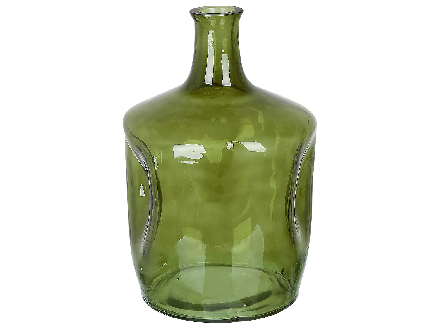 Wazon na kwiaty KERALA Szkło 35 cm Oliwkowy