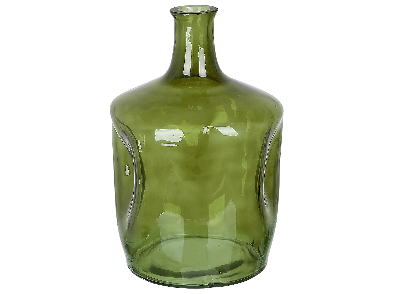 Jarrón para flores KERALA Vidrio 35 cm Verde oliva