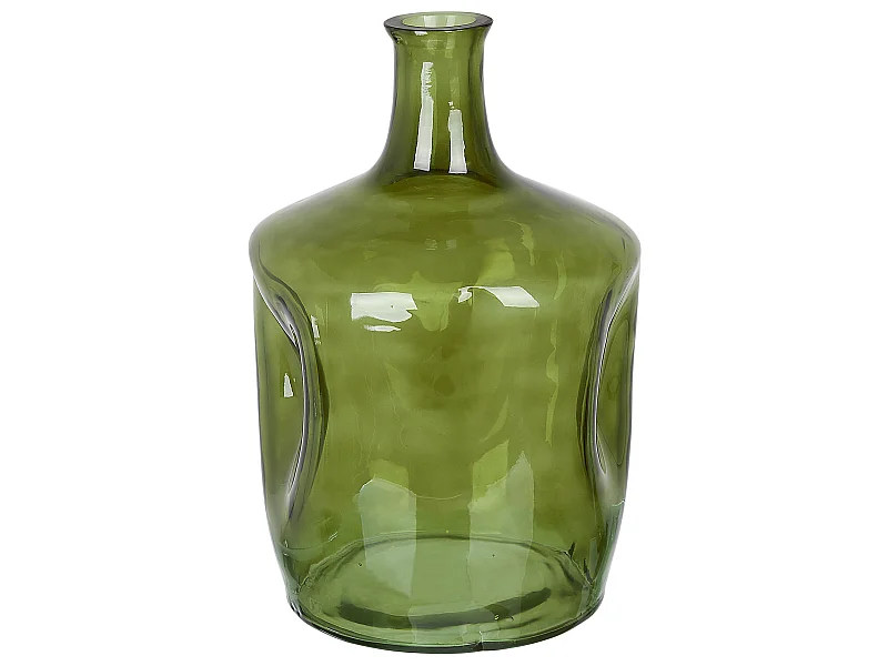 Vase à fleurs KERALA Verre 35 cm Vert olive