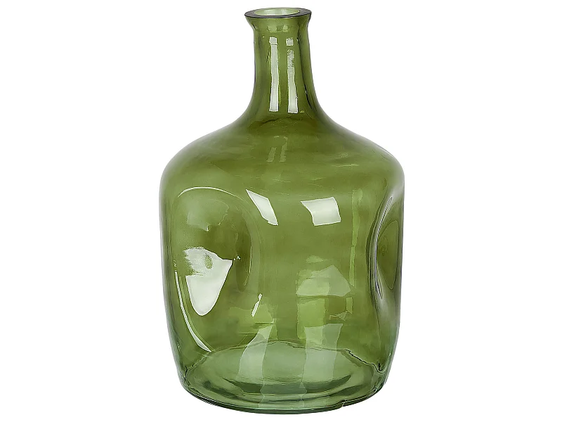 Vase à fleurs KERALA Verre 30 cm Vert olive
