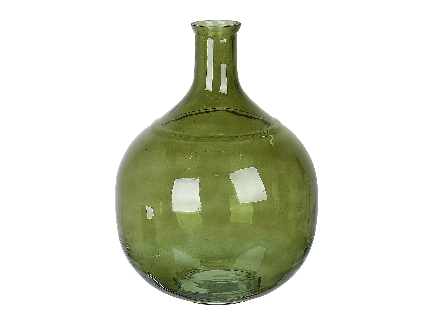 Blumenvase Glas grün 34 cm Tischdeko Ballonvase Flaschenvase Boho Modern Achaar