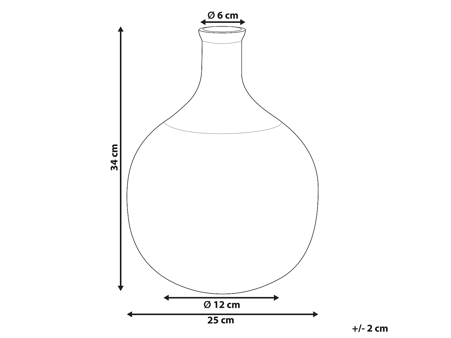 Bloemenvaas ACHAAR Glas 34 cm Olijfgroen