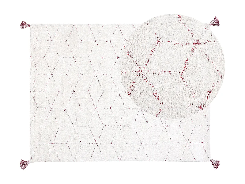 Tapis SAKARYA Blanc 140 x 200 cm Coton