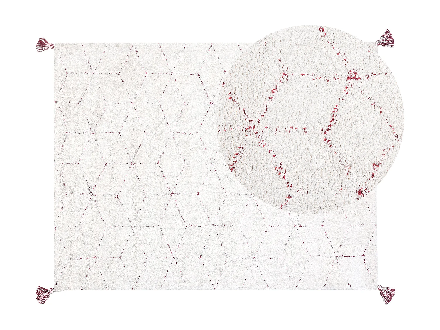 Vloerkleed katoen wit 140 x 200 cm SAKARYA