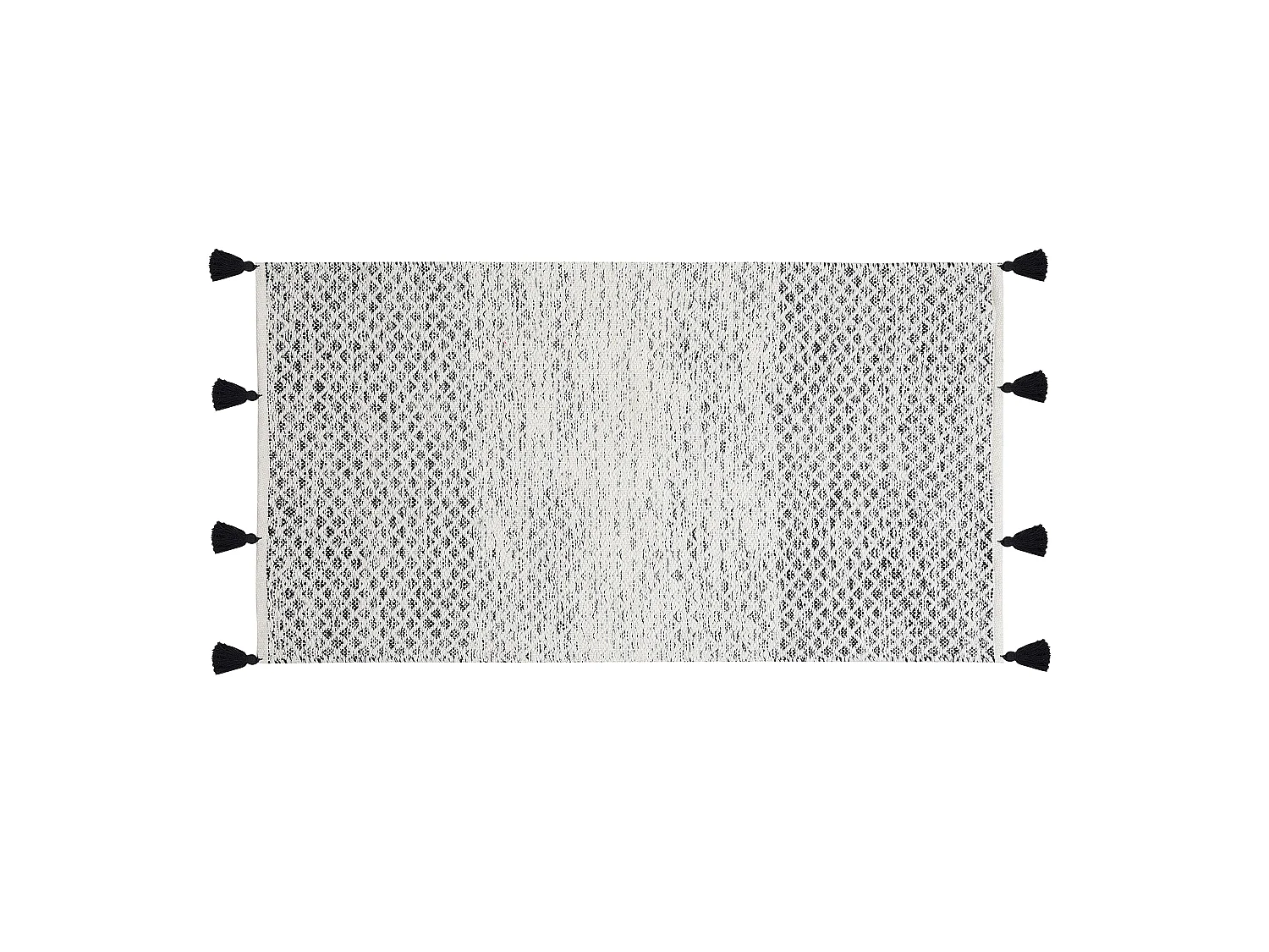 Vloerkleed wol zwart/wit 80 x 150 cm GEMLIK