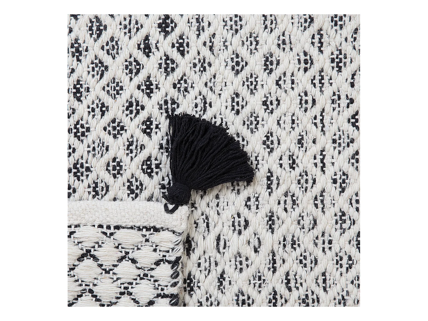 Vloerkleed wol zwart/wit 80 x 150 cm GEMLIK