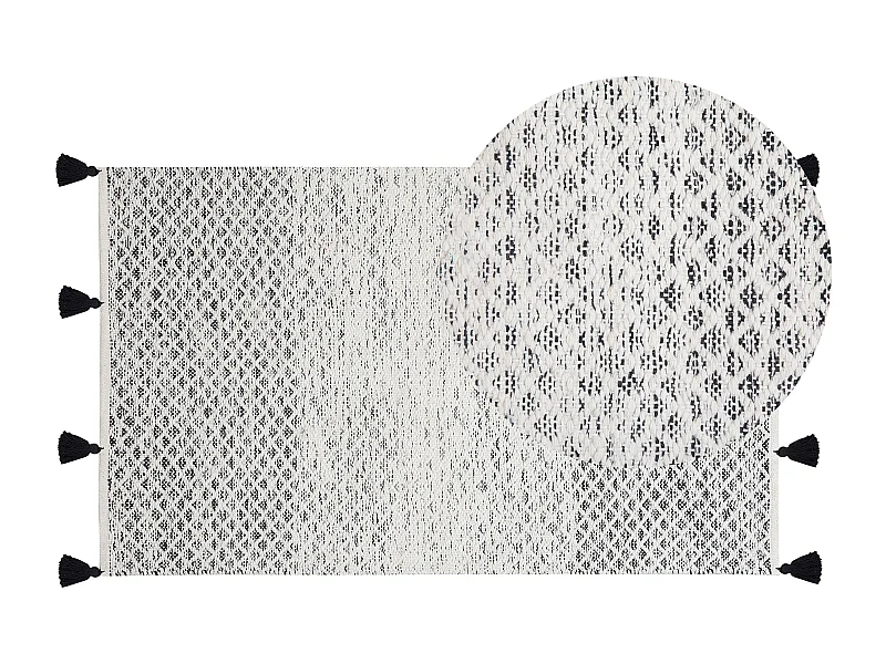 Tapis GEMLIK Noir 80 x 150 cm Laine