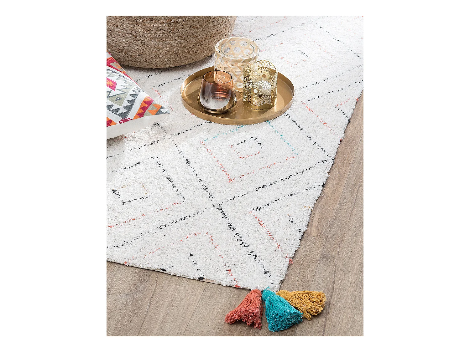 Tapis KARTAL Blanc 80 x 150 cm Coton