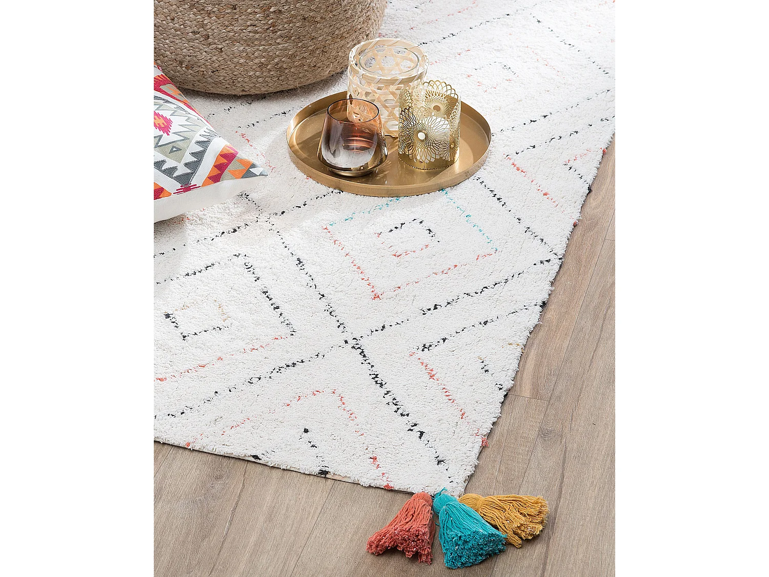 Tapis KARTAL Blanc 80 x 150 cm Coton