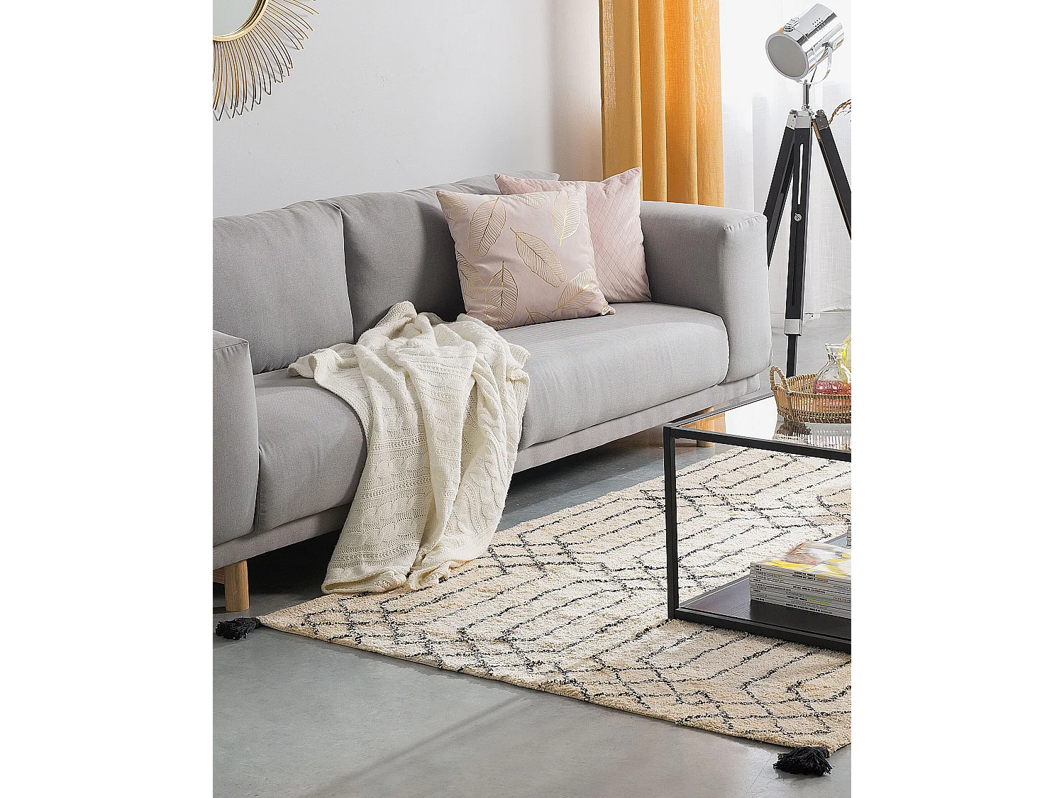 Vloerkleed katoen beige 140 x 200 cm MALTEPE