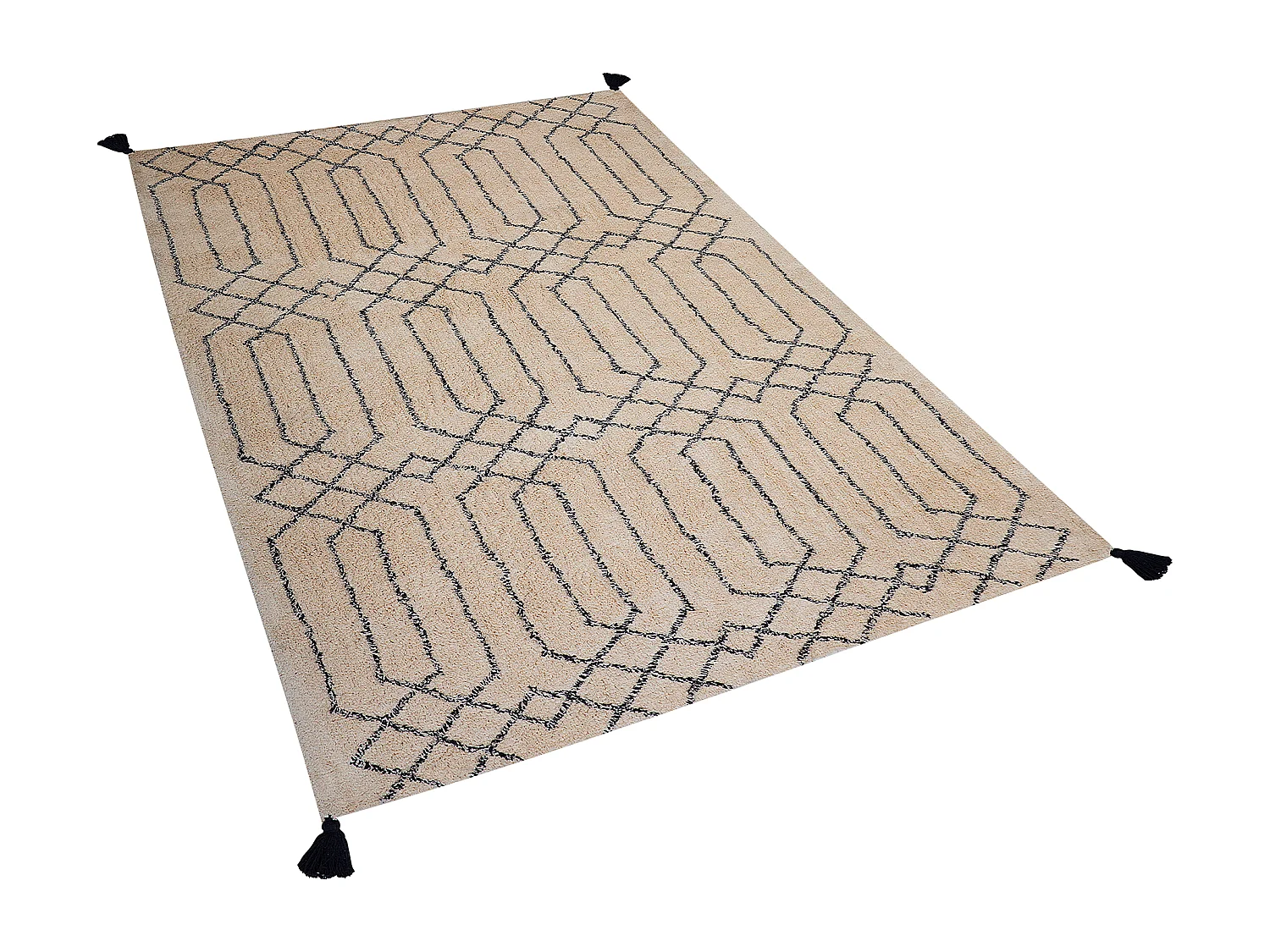 Vloerkleed katoen beige 140 x 200 cm MALTEPE