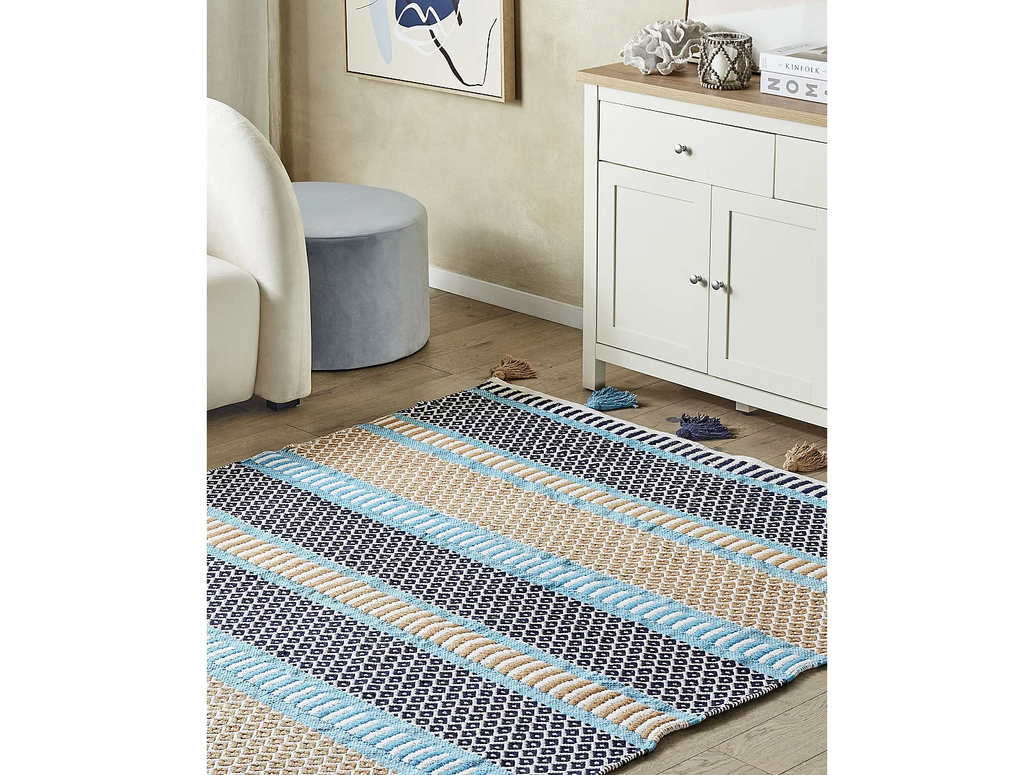 Tapis MARMARA Bleu 160 x 230 cm Coton